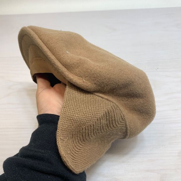 Kangol 100% Wool Cabbie Newsboy Flat Brim Hat Cap Light Brown - Picture 5 of 9
